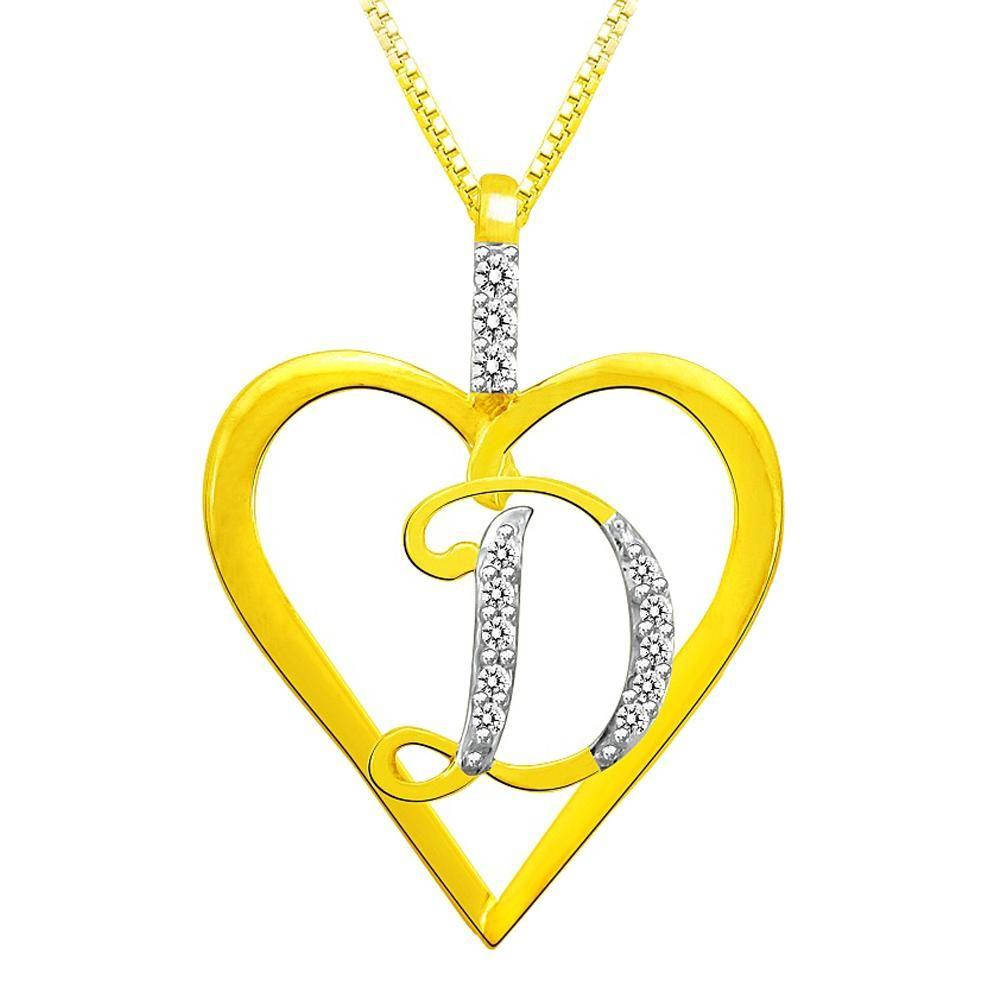 Gold And Silver Letter D Pendant Picture