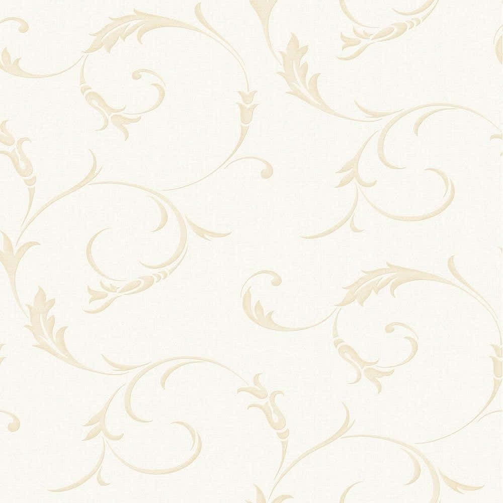 Umpapel De Parede Branco Com Um Design Floral.