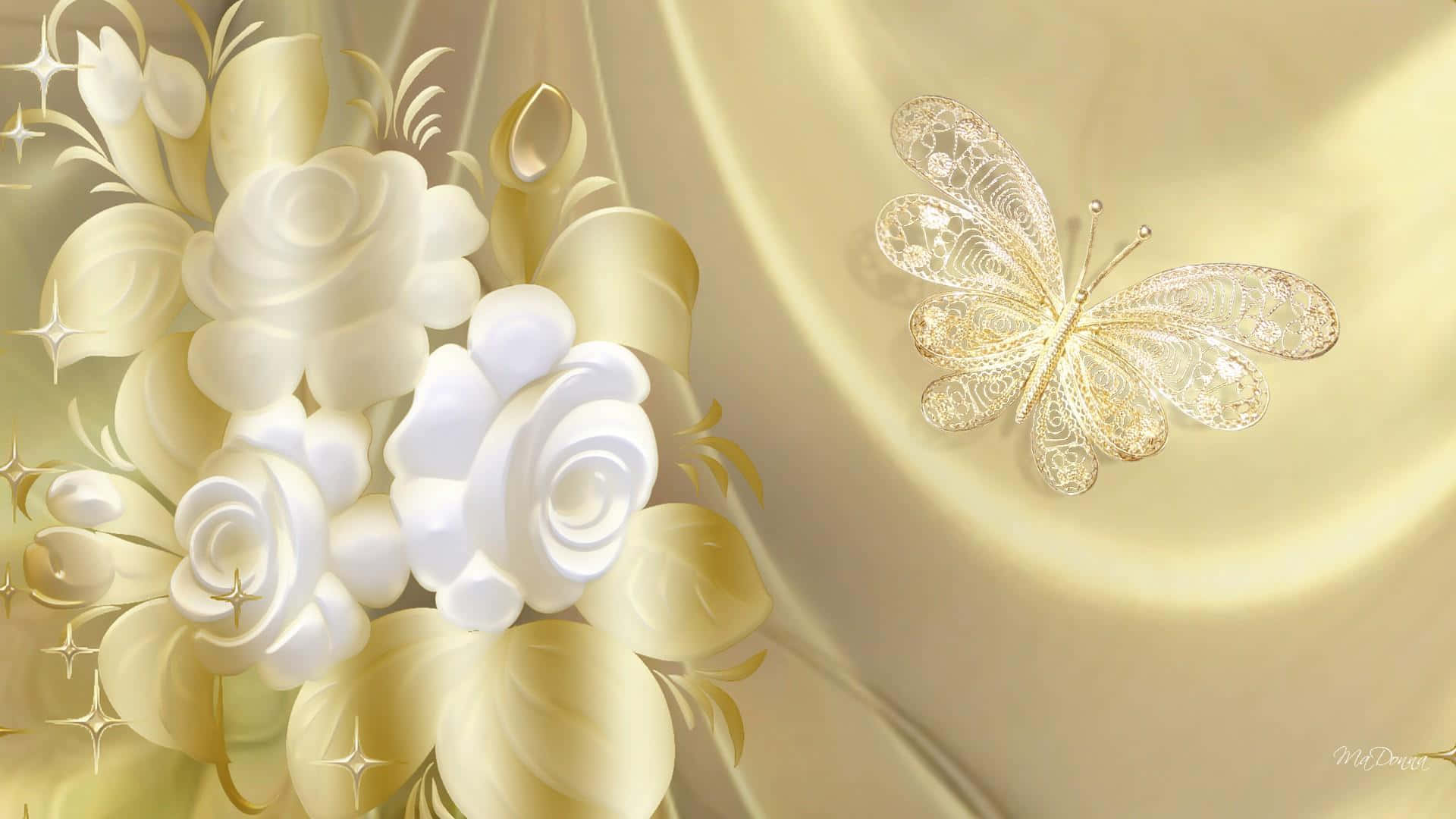 A Glistening Gold and White Background