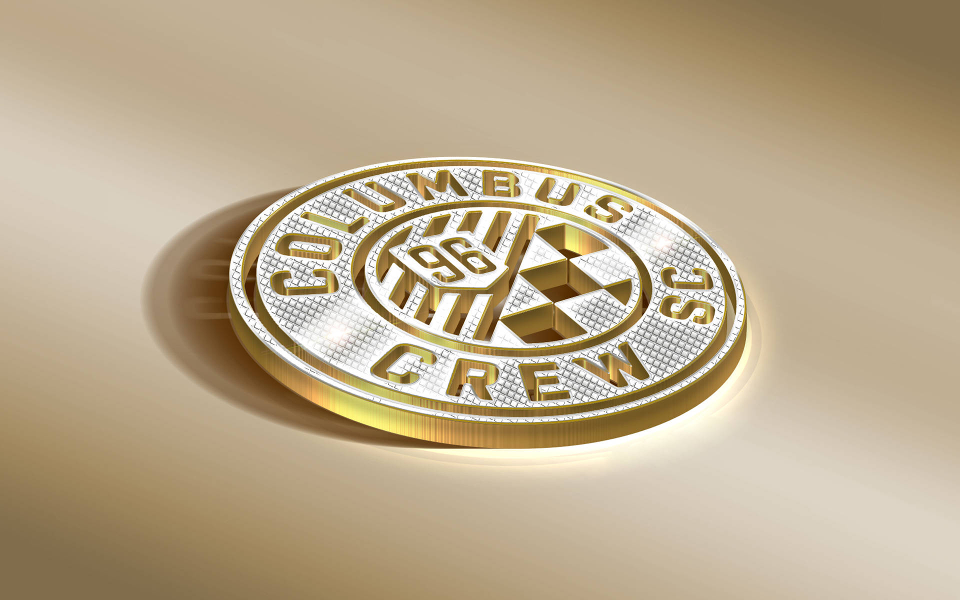 Vibrant Gold and White logo of Columbus Crew Wallpaper