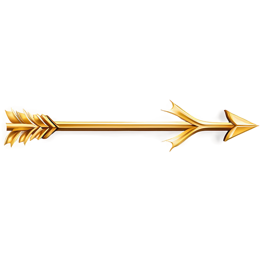 Gold Arrow In Ornamental Design Png Upb32 PNG