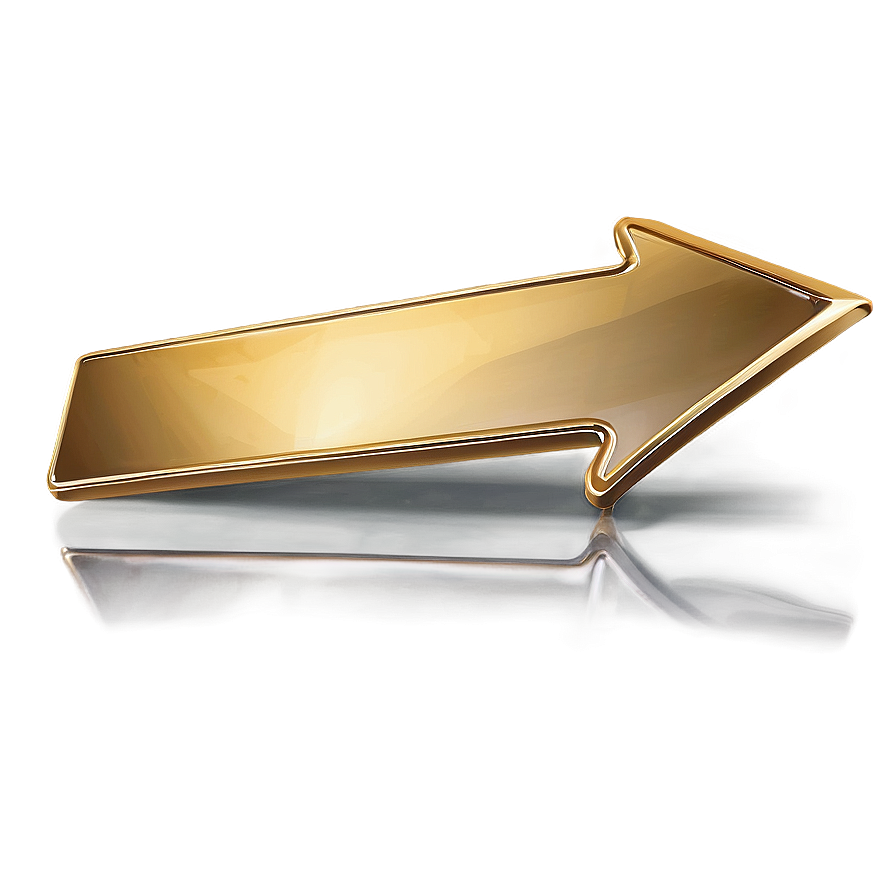Gold Arrow With Reflective Surface Png Ayp99 PNG