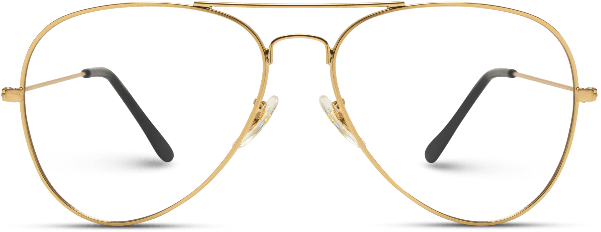 Gold Aviator Sunglasses Transparent Background PNG