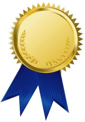 Gold Award Medalwith Blue Ribbon.png PNG