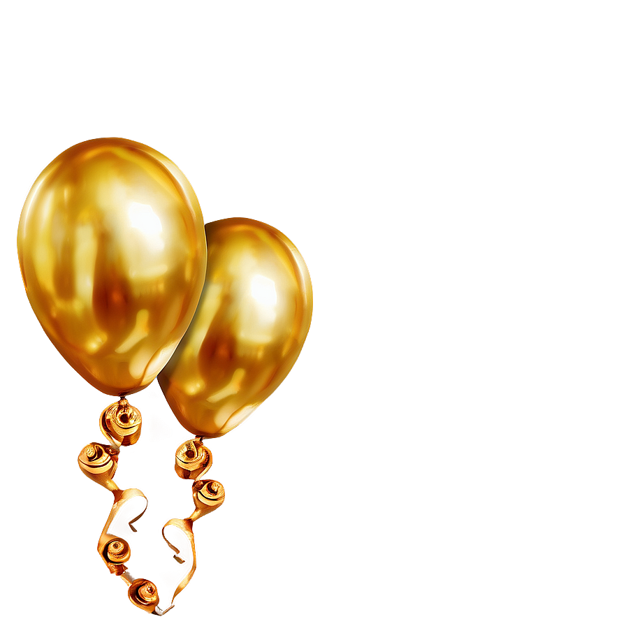 Gold Balloon With Bow Png Irc2 PNG