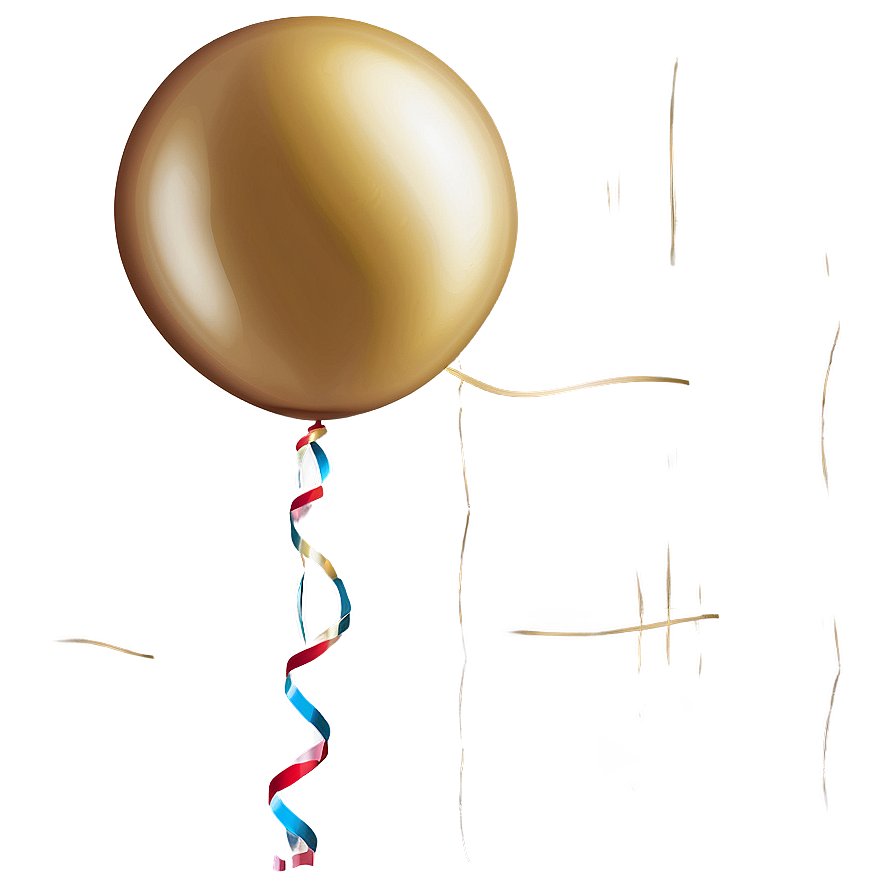 Gold Balloon With String Png Hnr21 PNG