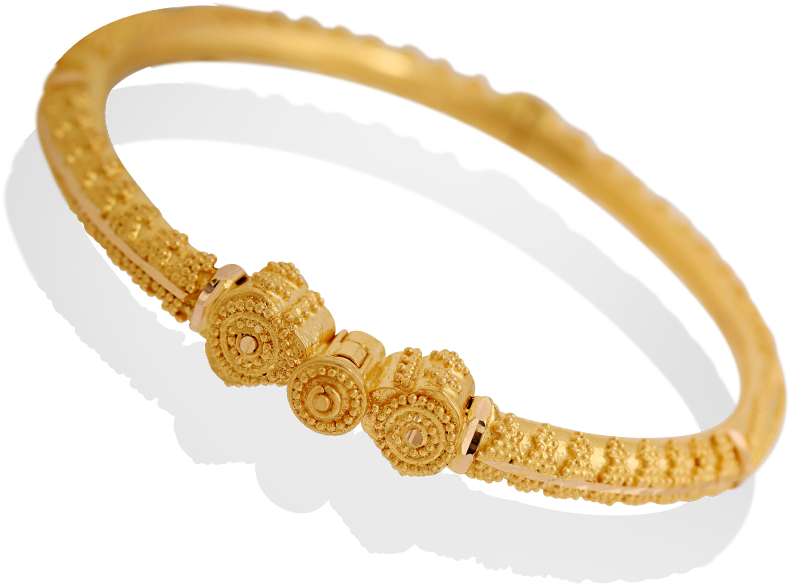 Gold Bangle Design Ornate Carvings PNG