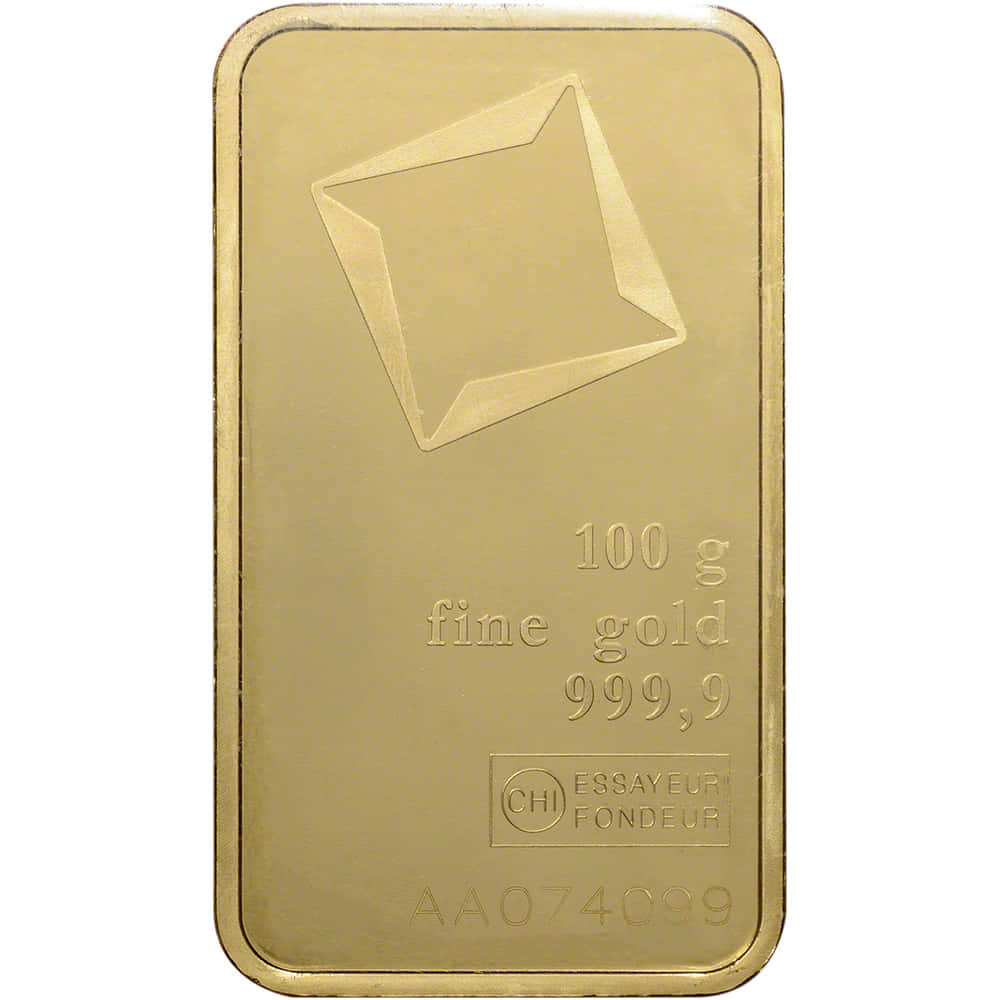 A Gold Bar With A White Background
