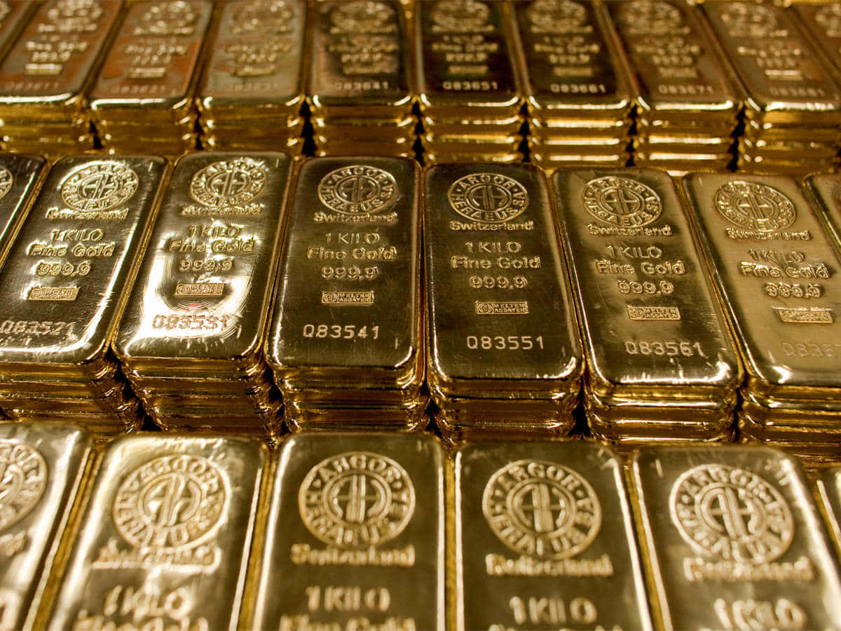 Gold Bars Stacked On Top Of Each Other