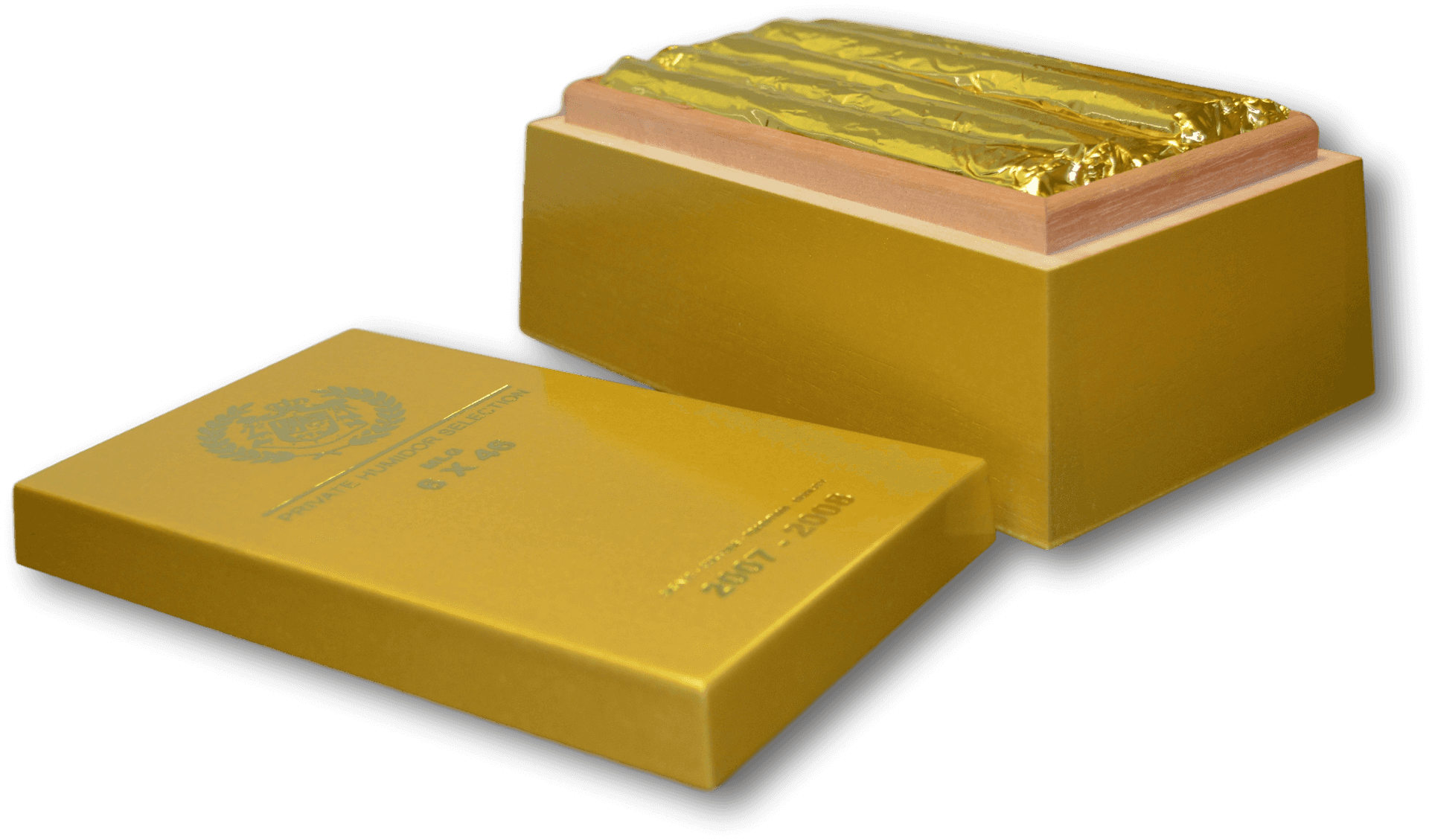 Gold Barsin Open Wooden Box PNG