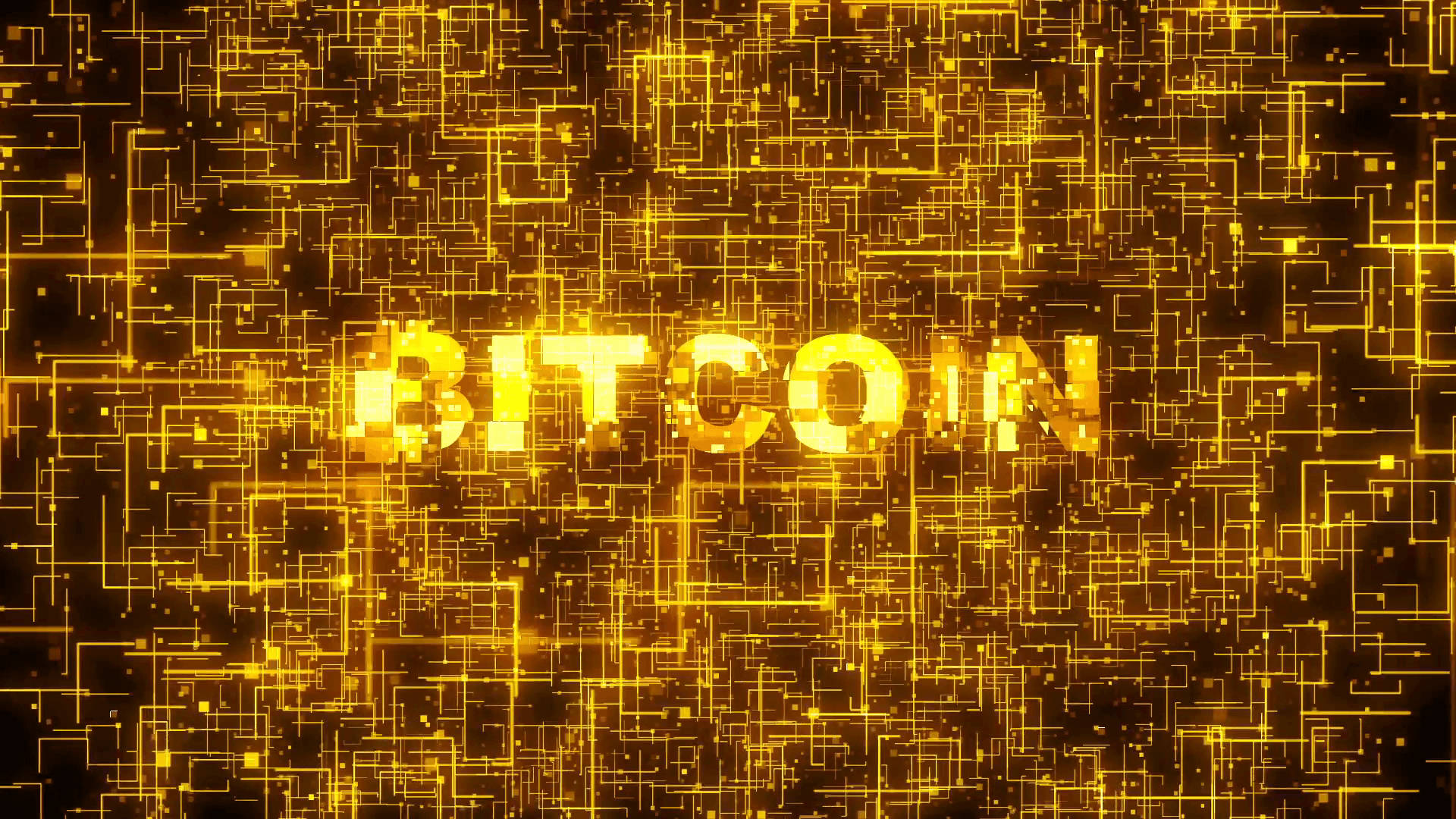 Gold Bitcoin Text Art Picture