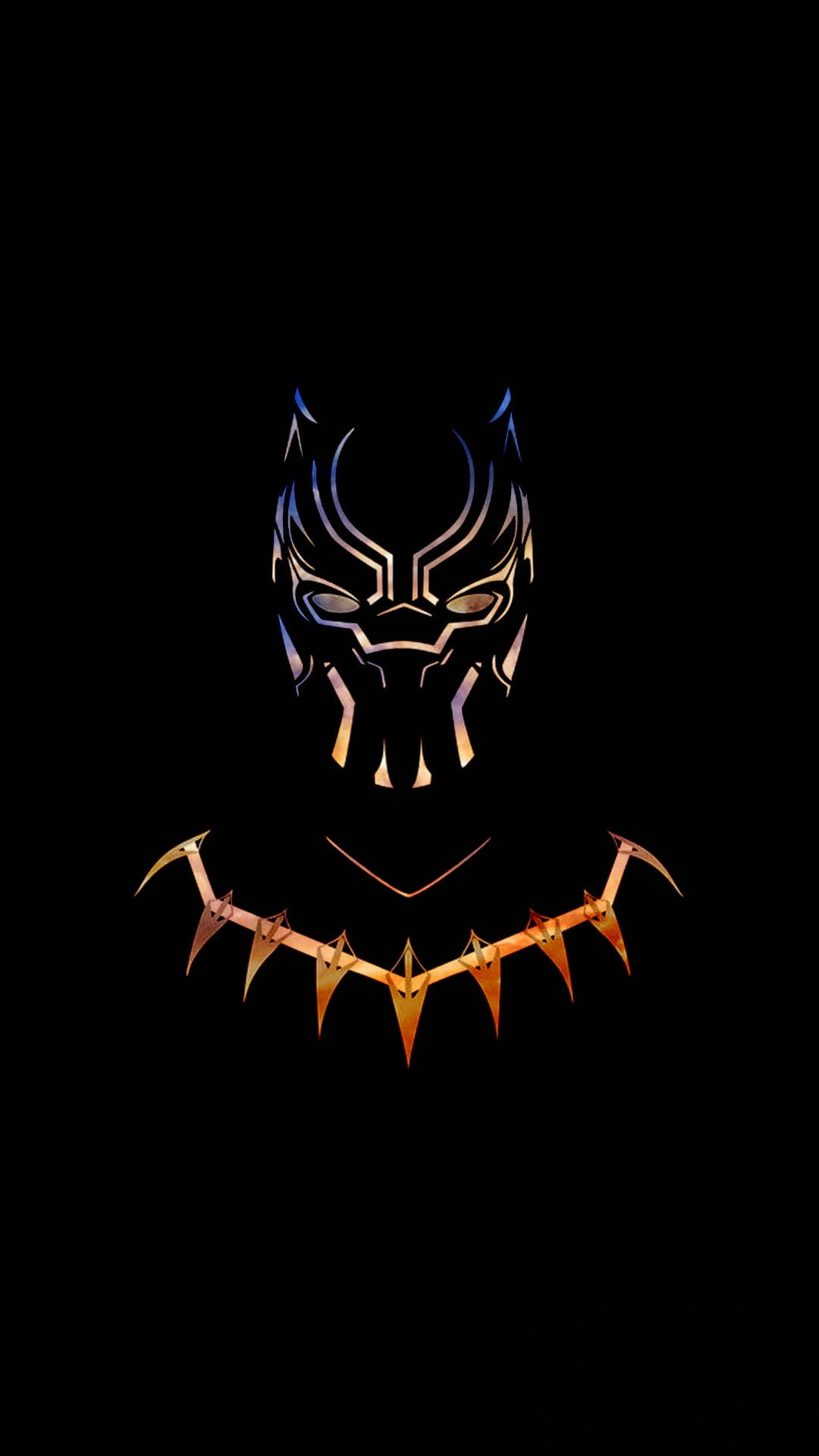 Guld Sort Panther Wakanda Evigt Logo Tapet Wallpaper