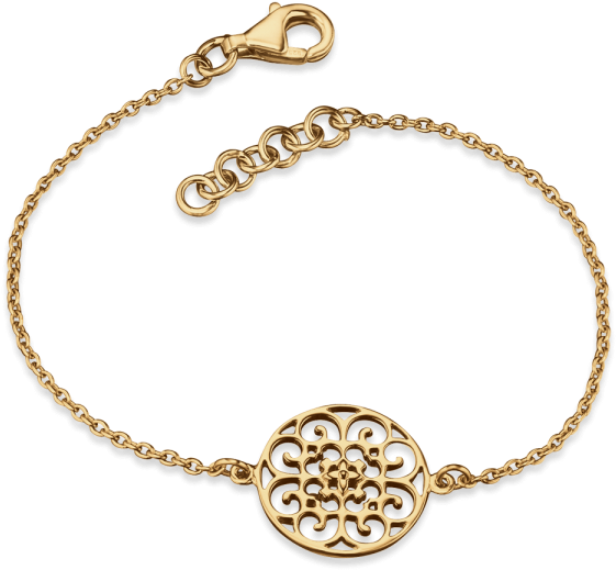 Gold Bracelet Filigree Charm PNG