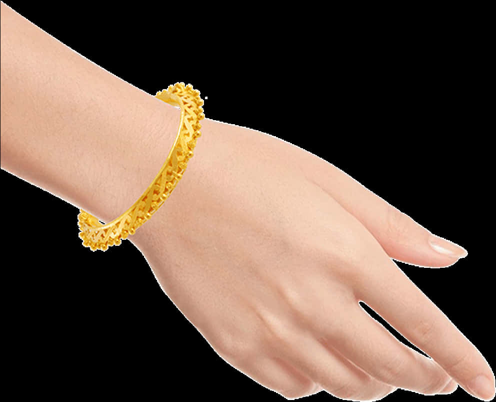 Gold Braceleton Wrist Display PNG