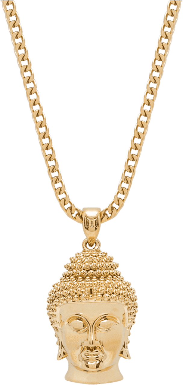 Gold Buddha Pendant Necklace PNG