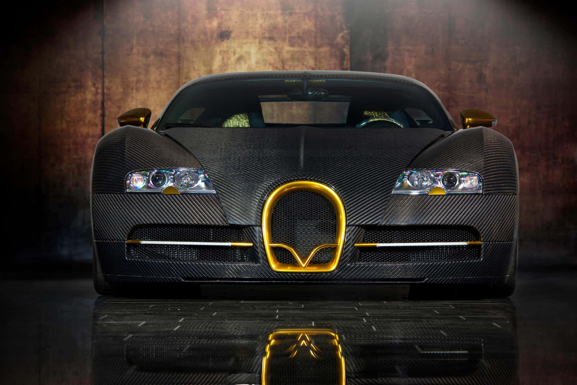 Luksus at dets fineste - den guld Bugatti Veyron tapet. Wallpaper