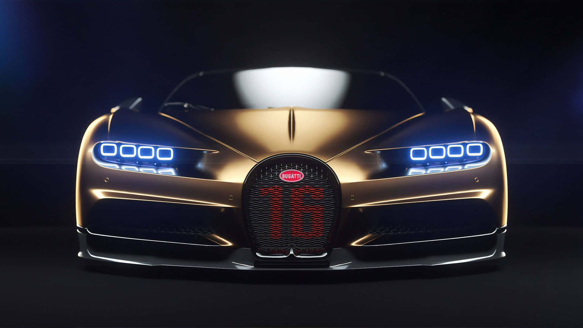 Gold Bugatti Veyron Car Front View Wallpaper