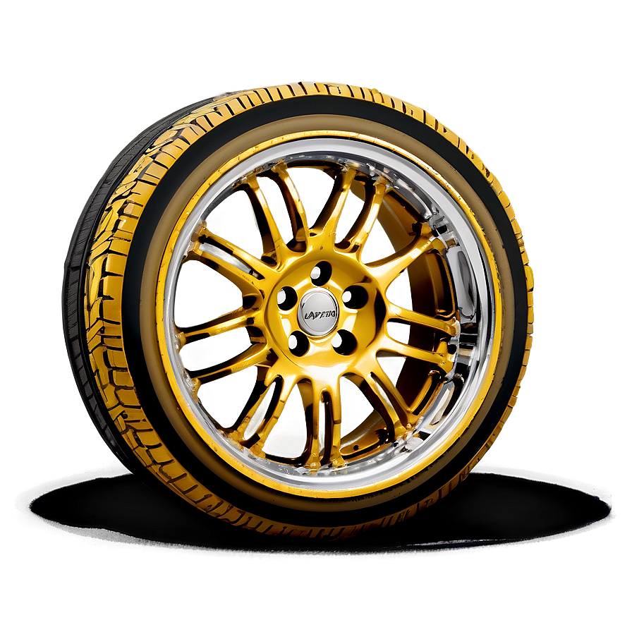 Gold Car Wheel Png 06122024 PNG