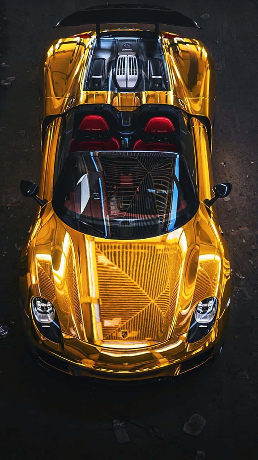 Autod'oro Porsche Con Retro Trasparente Sfondo