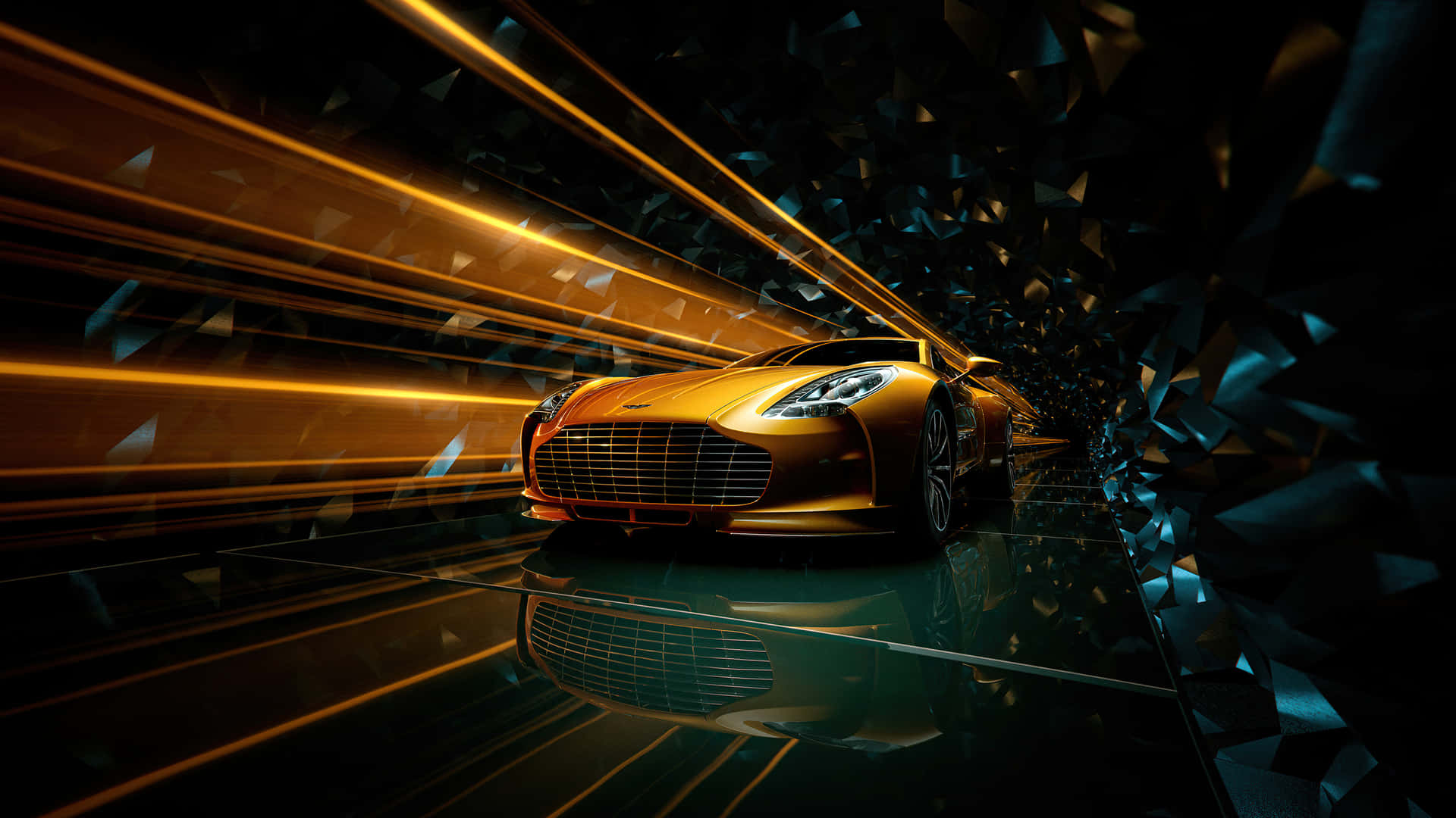 Cochedorado Aston Martin Brillante. Fondo de pantalla