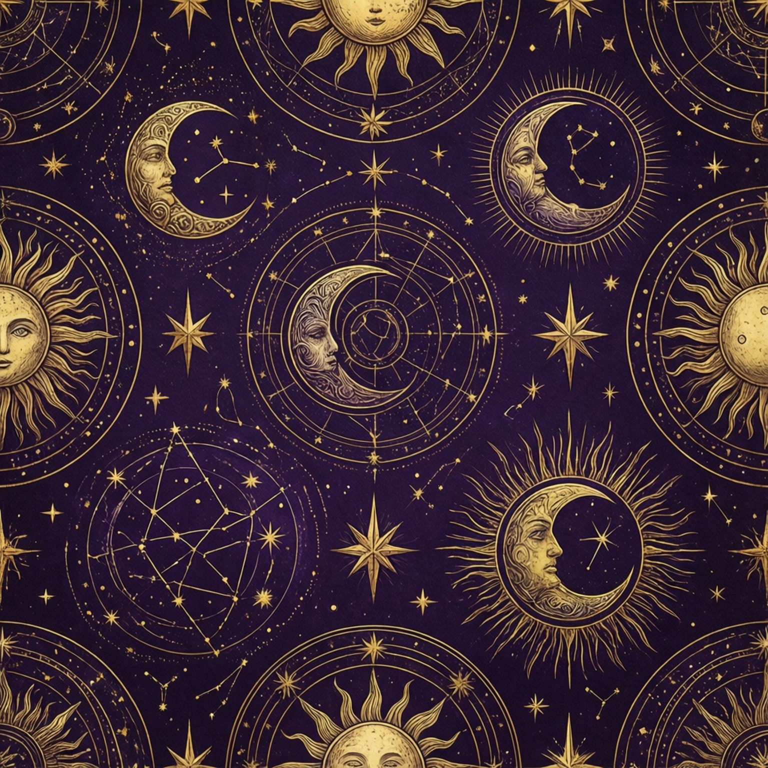 Motif céleste doré Fonds d'écran