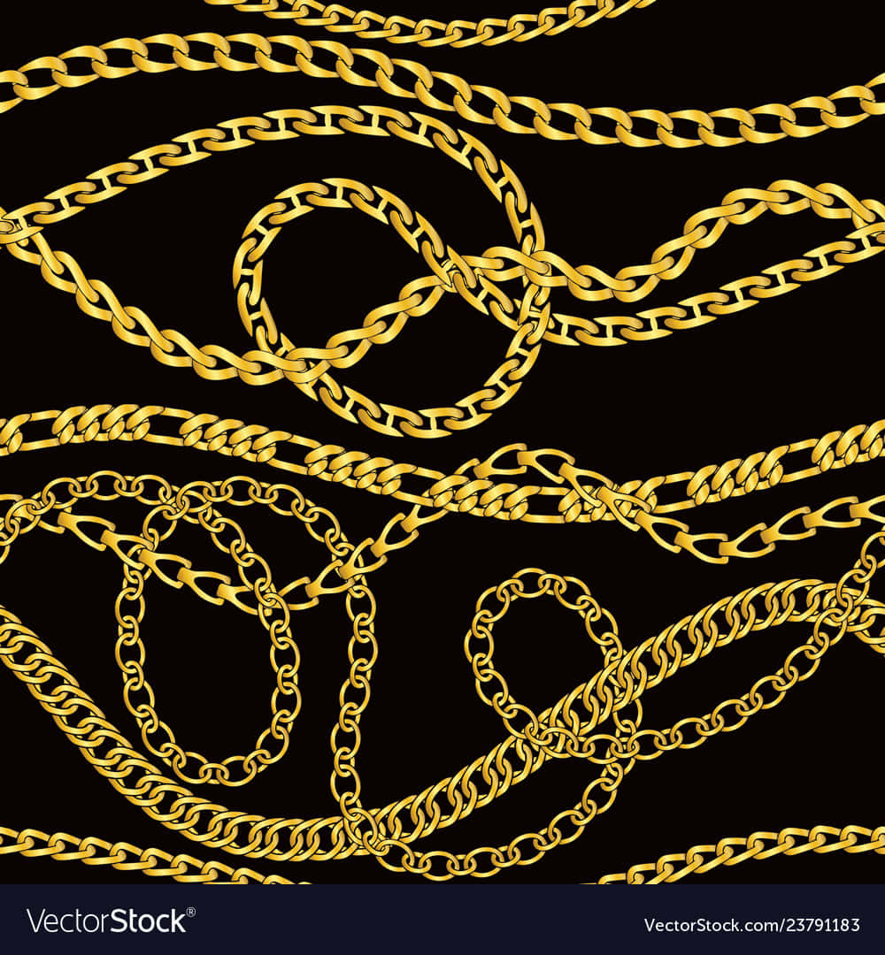 Gold Chain Seamless Pattern Vector Wallpaper