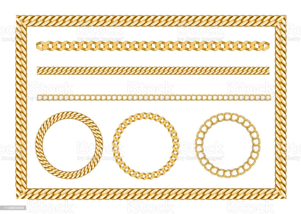 Gold Chain Frame Set Vector Art Illustration Wallpaper