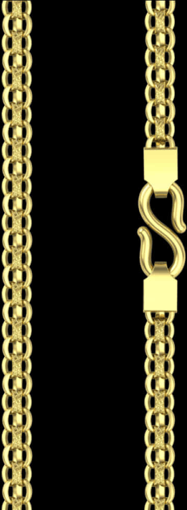 Gold Chainwith Dollar Sign Clasp PNG