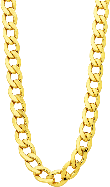 Gold Chain Link Necklace PNG