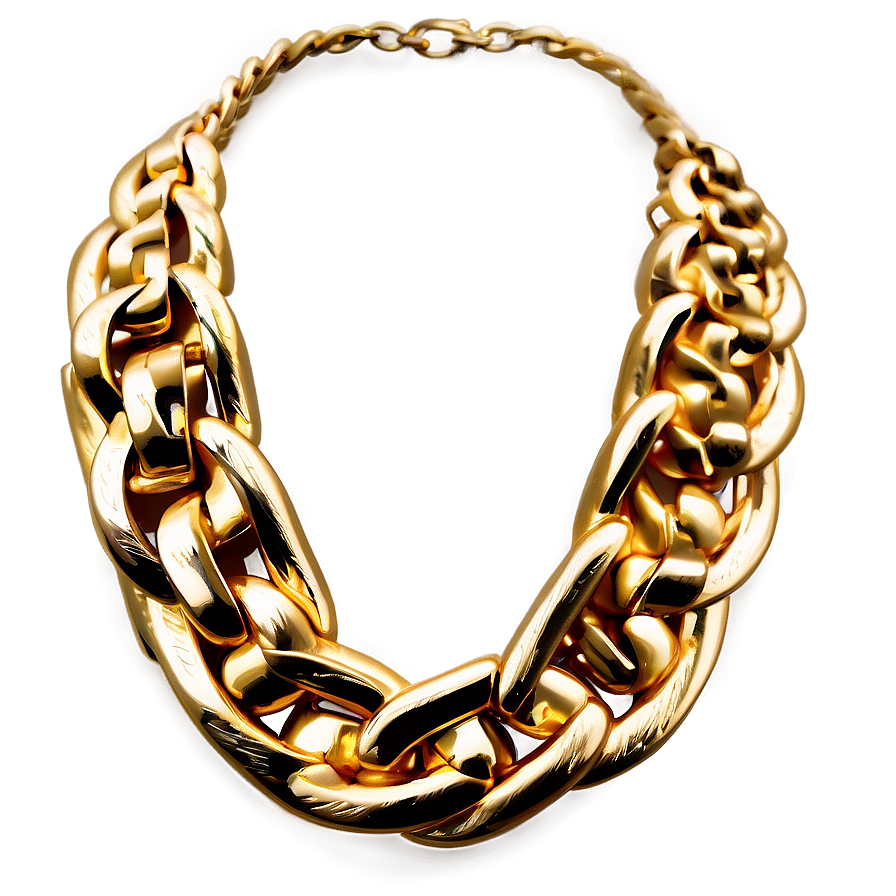 Gold Chain Necklace Png 05032024 PNG