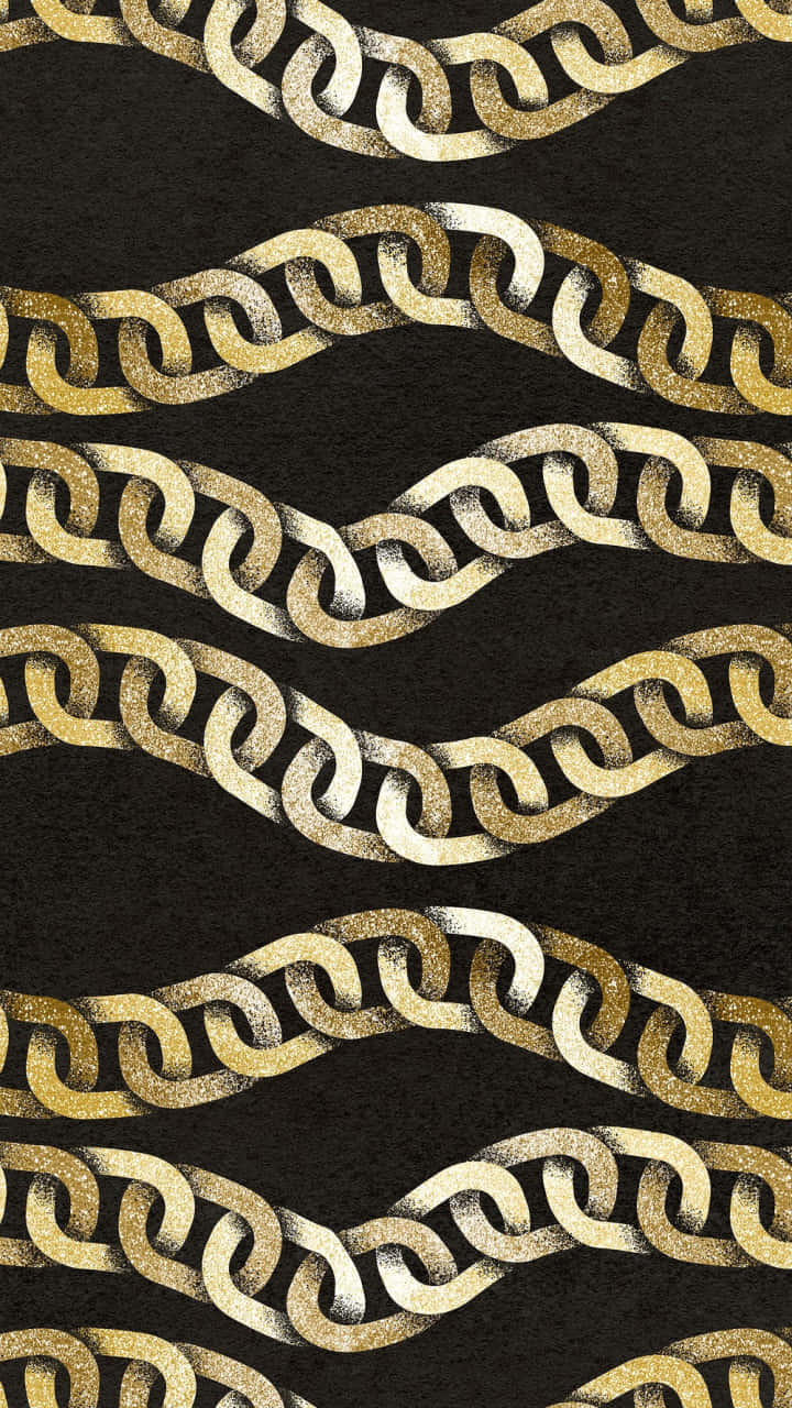Gold And Black Chain Pattern Wallpaper