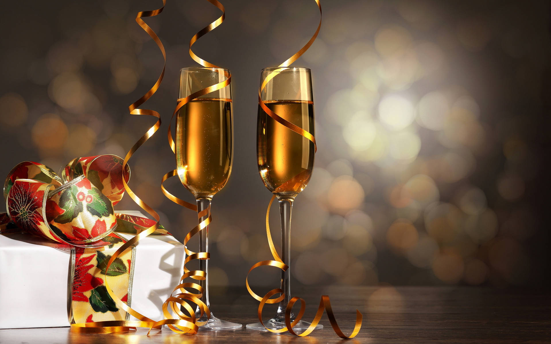 Gold Champagne For New Year