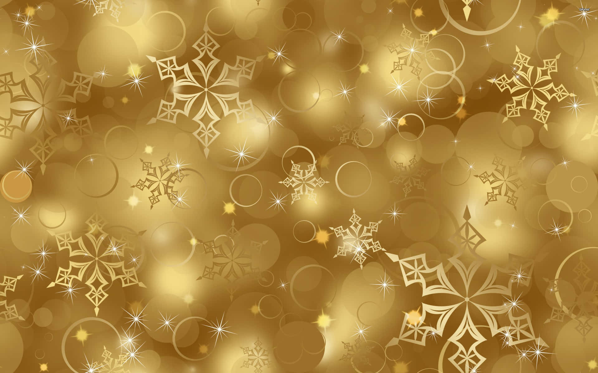 Fejr jul med glæde med guld-tema dekorationer Wallpaper