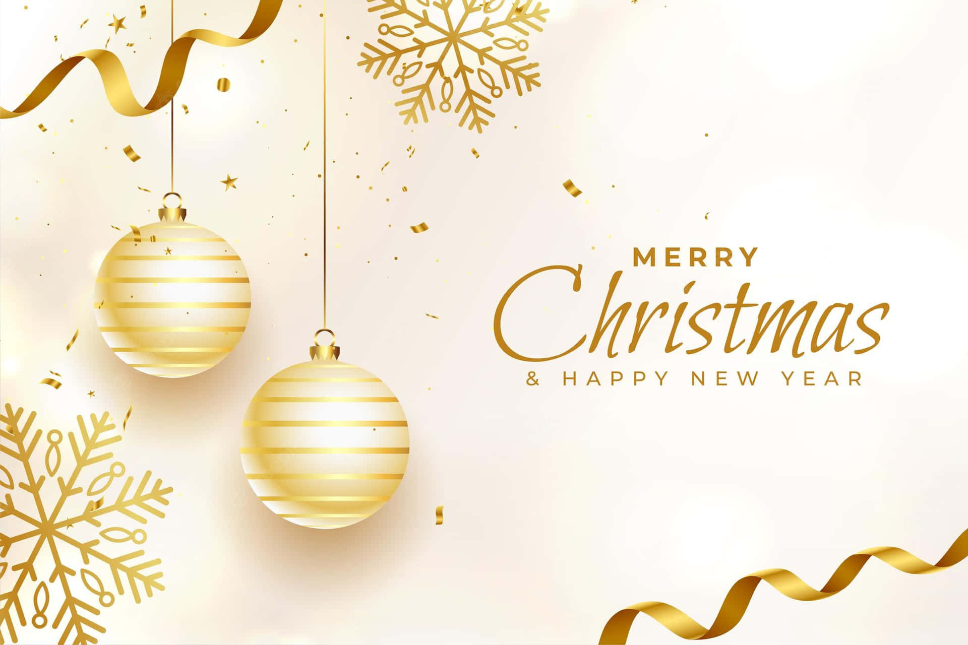 Merry Christmas And Happy New Year Background Wallpaper