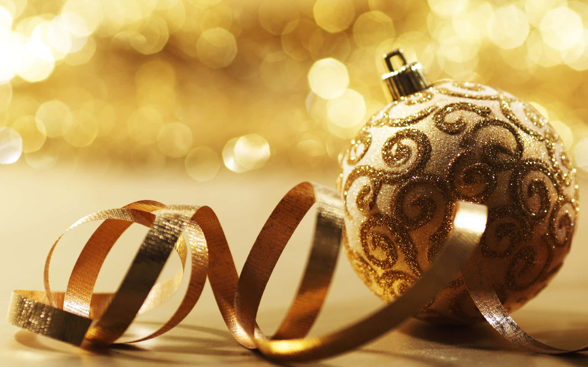 Celebrate Christmas with a festive gold background.