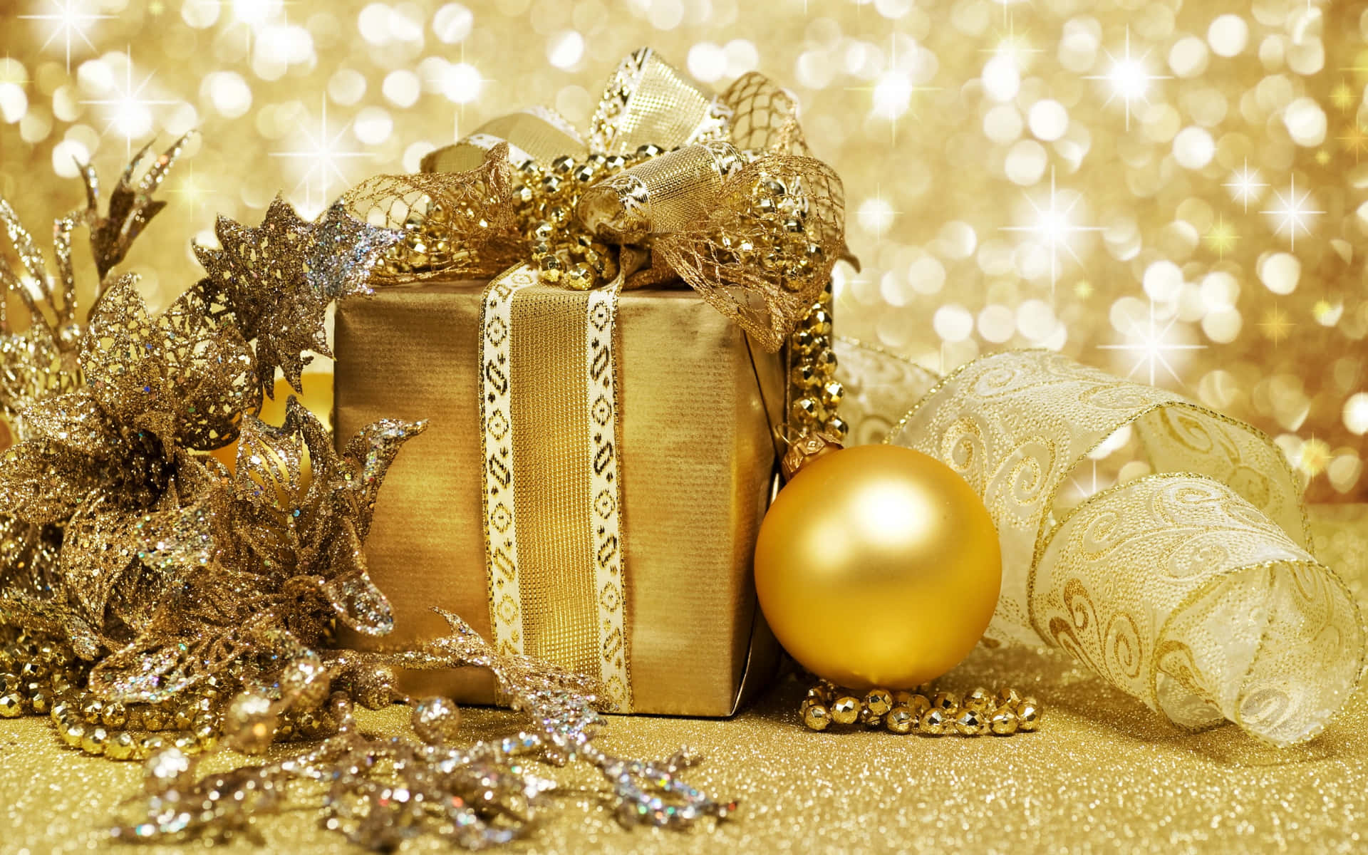 Let your home glow this Christmas with a Gold Christmas background.