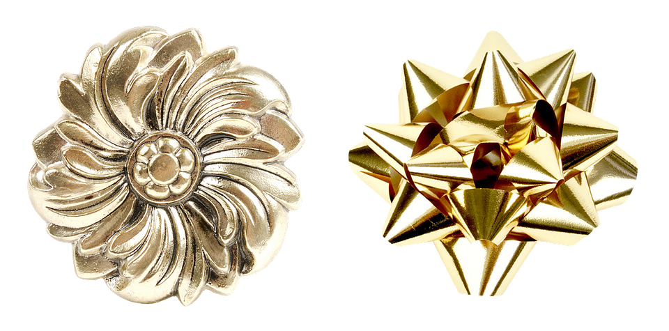 Gold Christmas Bow Decorations PNG