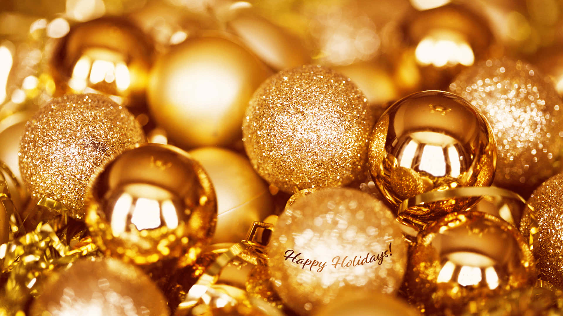 Celebreas Festividades E Brilhe Com Um Papel De Parede De Natal Dourado. Papel de Parede