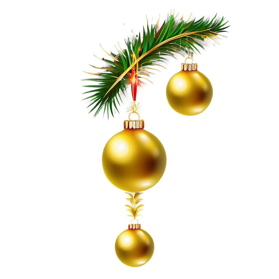 Download Gold Christmas Ornaments Png 05032024 | Wallpapers.com