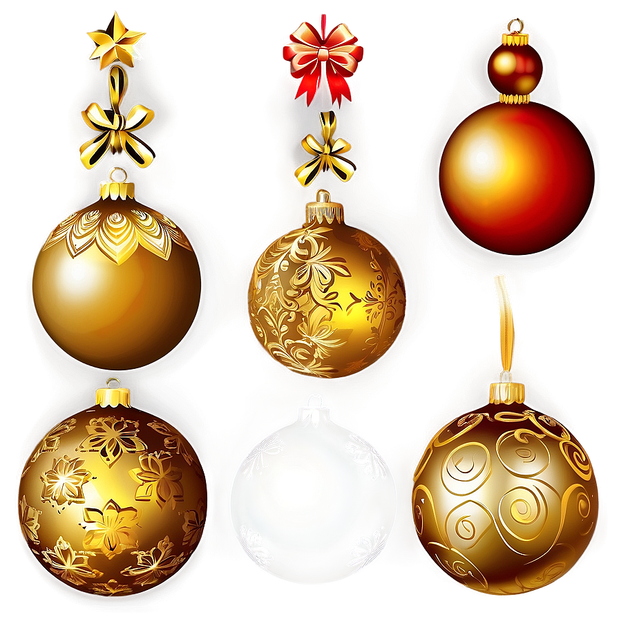 Gold Christmas Ornaments Png Bwi93 PNG
