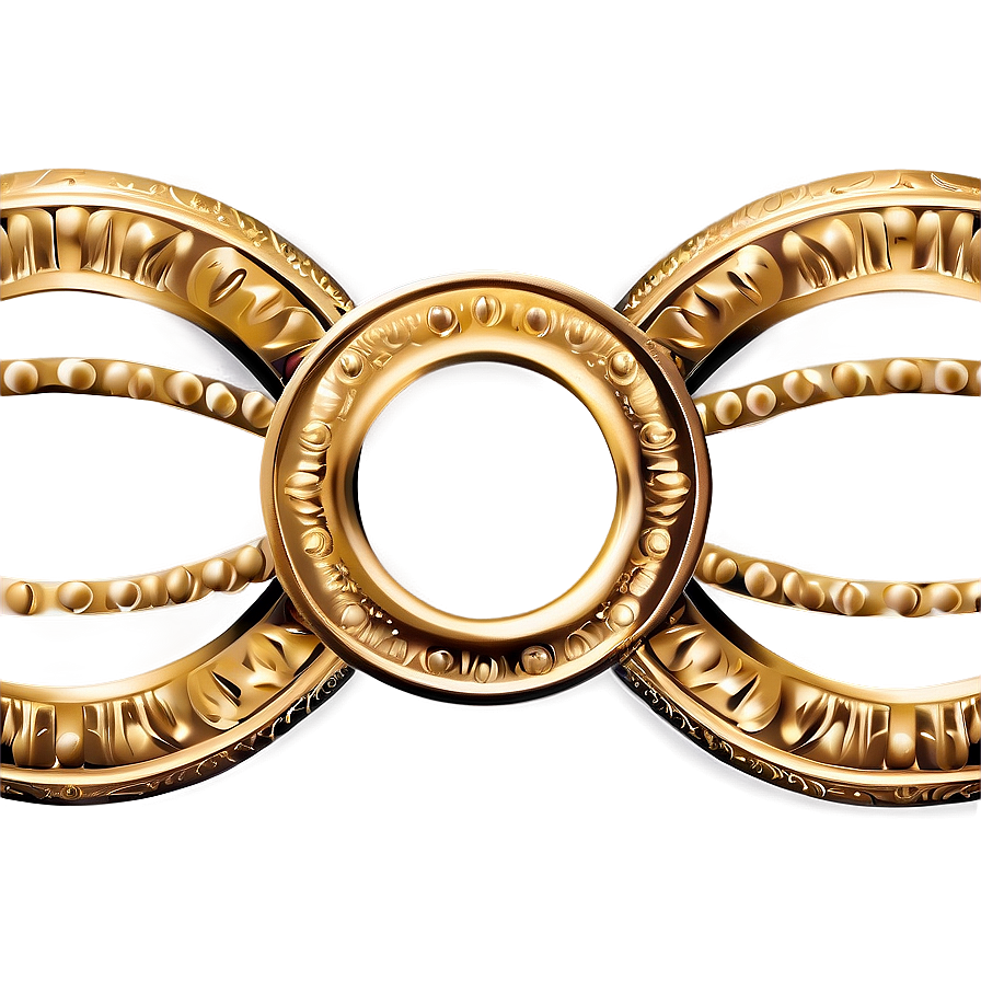 Gold Circle Border For Monograms Png 06262024 PNG