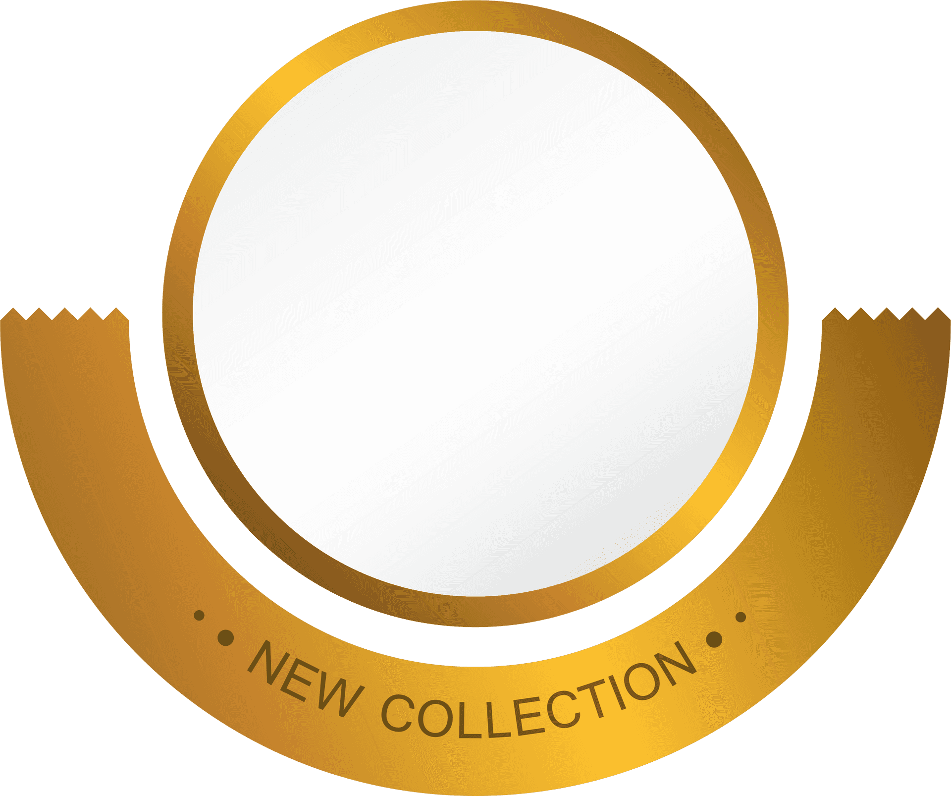 Download Gold Circle New Collection Badge | Wallpapers.com