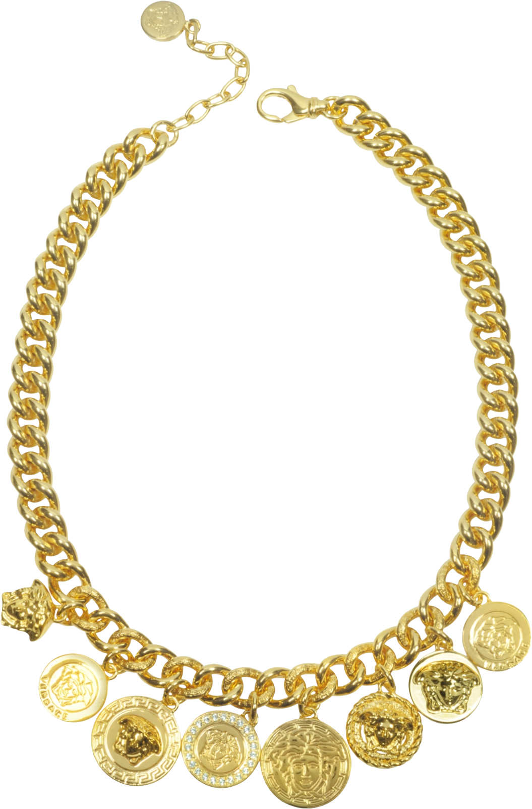 Gold Coin Charm Necklace PNG