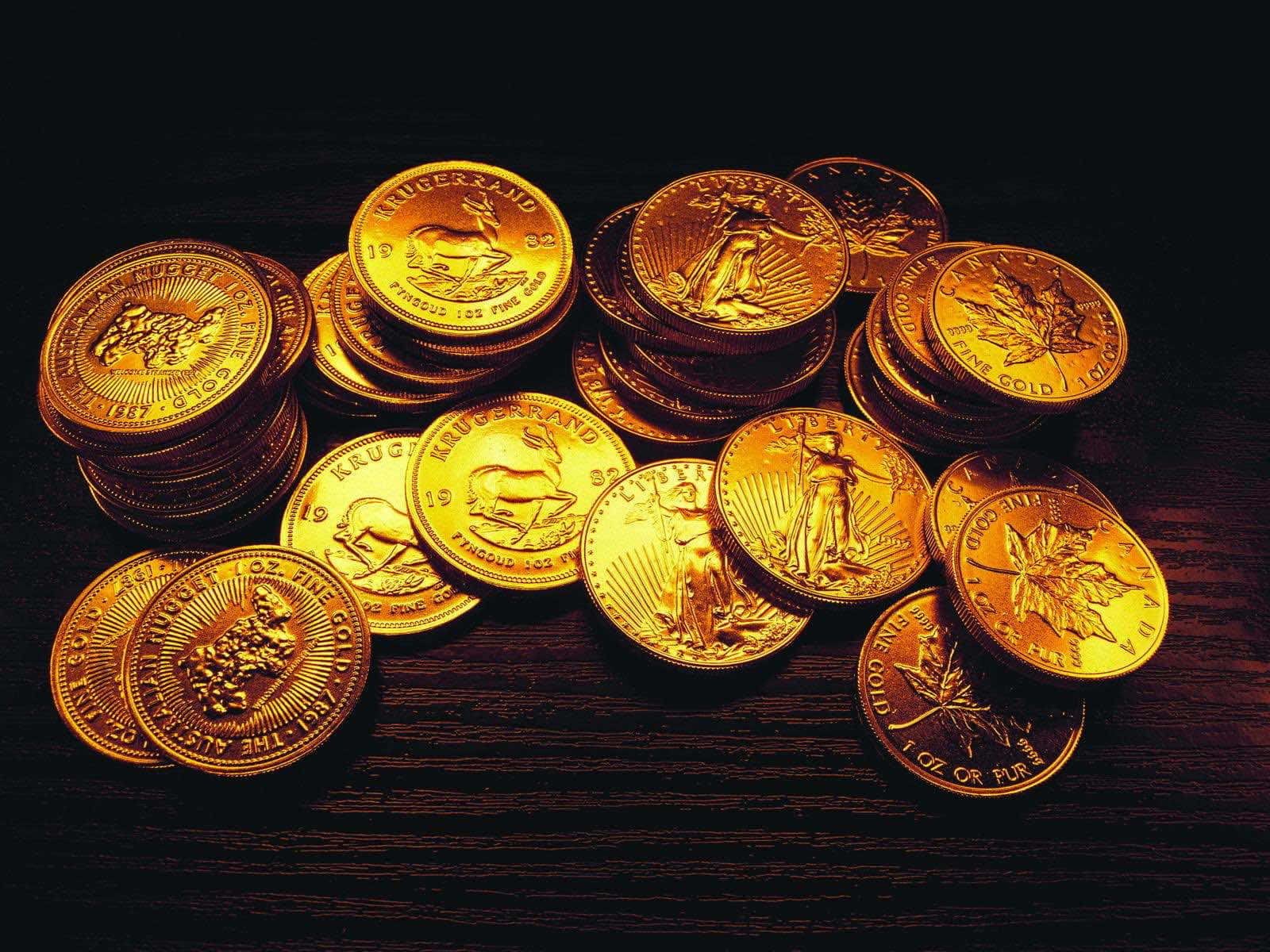 Monedade Oro De Chocolate. Fondo de pantalla