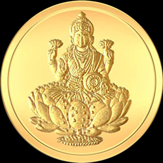 Gold Coinwith Deity Design PNG