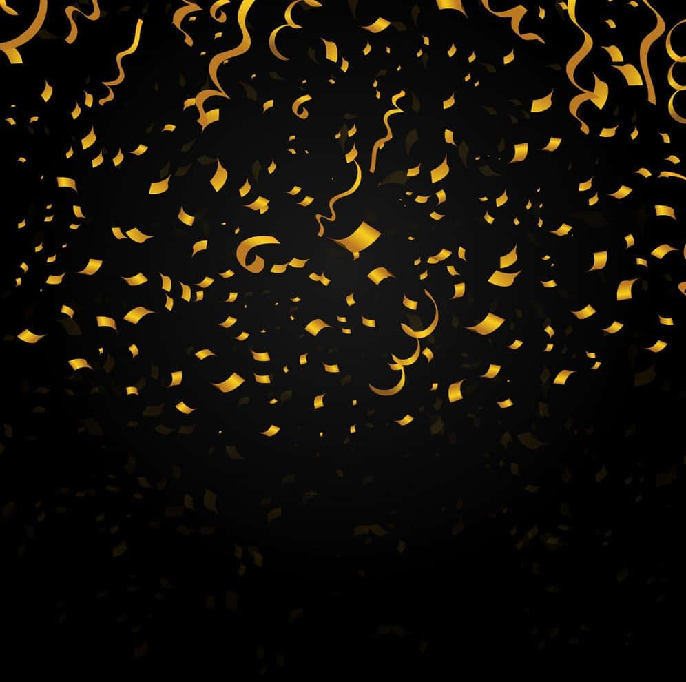 Gold Confetti Creating a Magical Scene