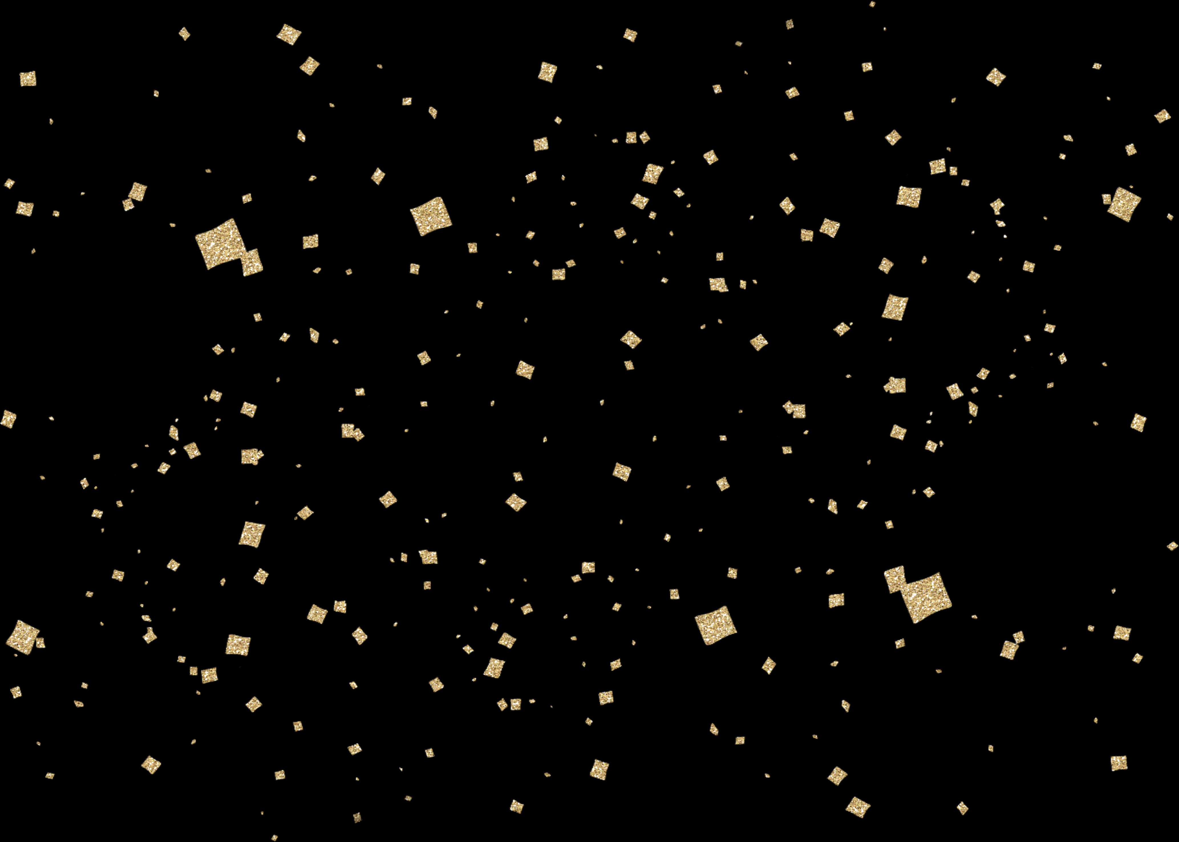 Gold Confetti Black Background PNG
