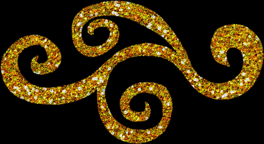 Gold Confetti Swirls Pattern PNG