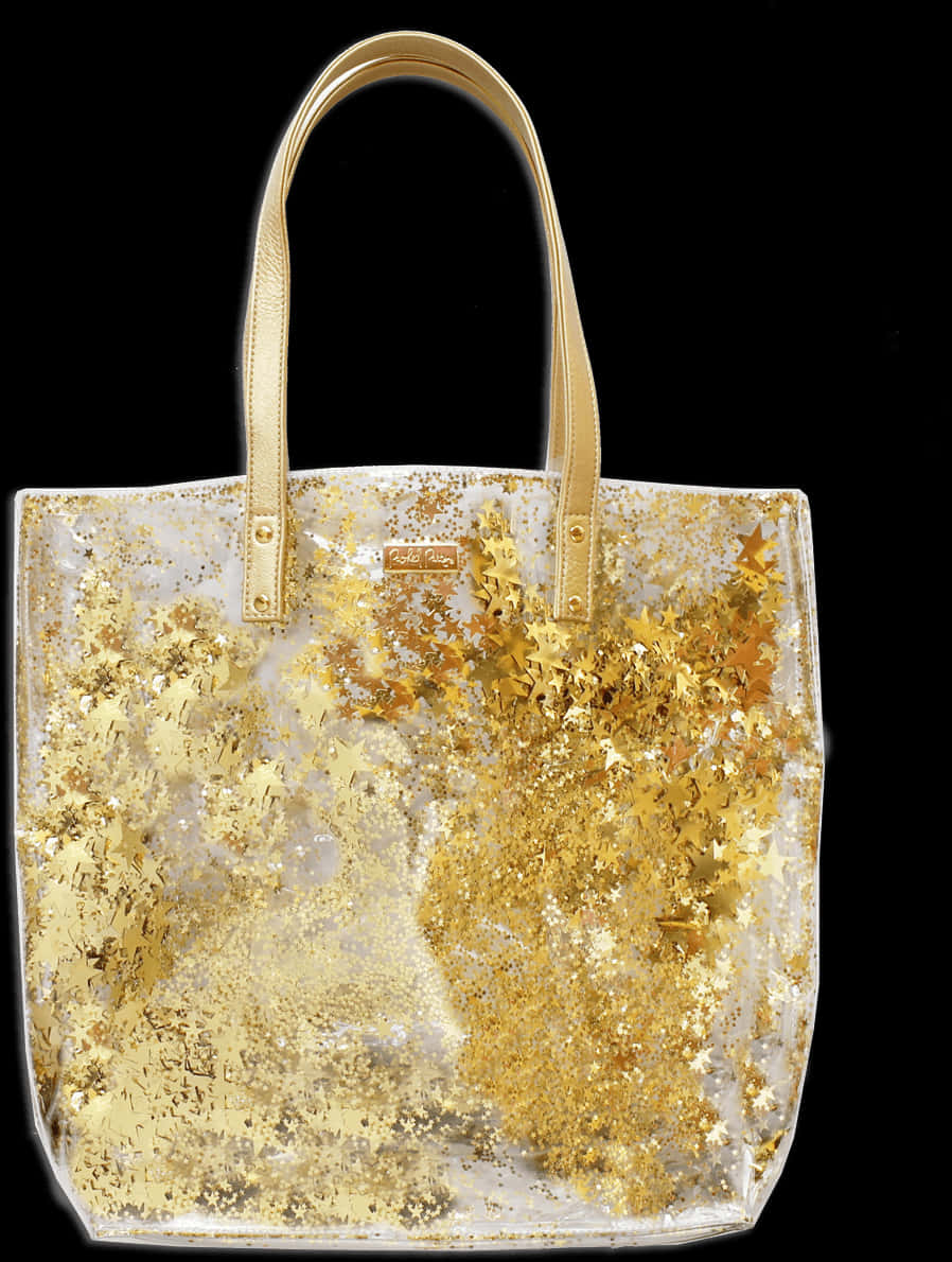 Gold Confetti Tote Bag PNG