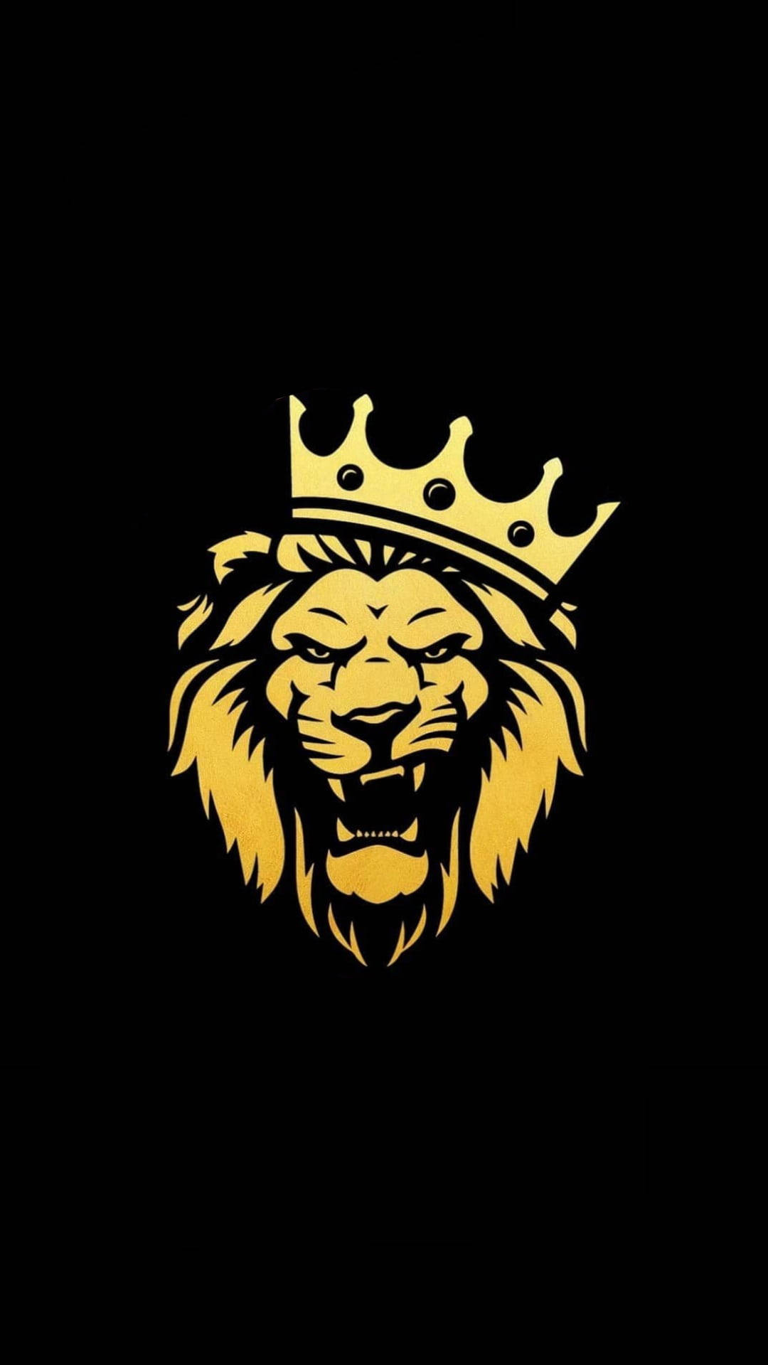 Download Gold Crowned Lion Phone Wallpaper 
